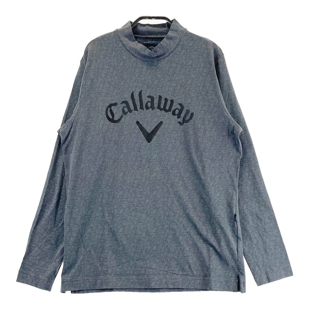 サイズ：M CALLAWAY キャロウェイ ハイネック 長袖Tシャツ 総柄 グレー系 [240101687155] ゴルフウェア メンズ ストスト