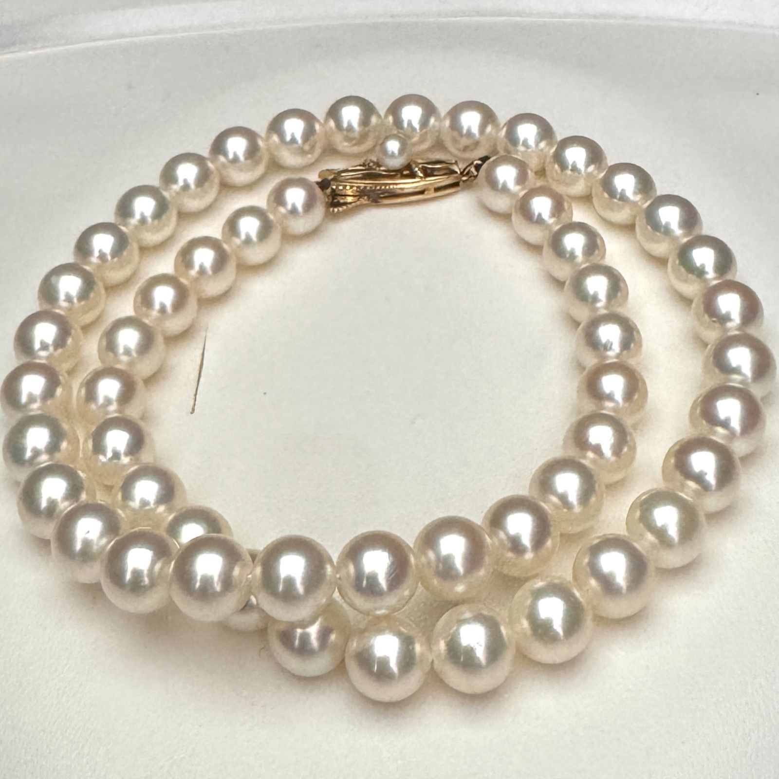 【照り最強】MIKIMOTO あこや真珠 パールネックレス 径6.0-6.5mm 最高級/K14】ミキモト/MIKIMOTO あこや真珠 パール ネックレス 約6.5