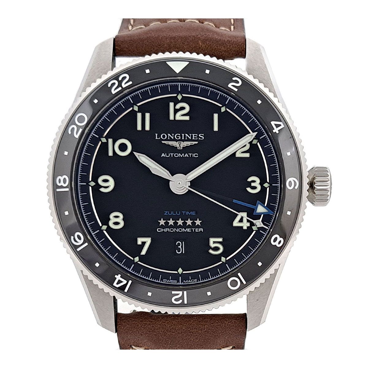 ロンジン スピリット ズールータイム L3.812.4 自動巻き ステンレススティール メンズ LONGINES【中古】 【時計】