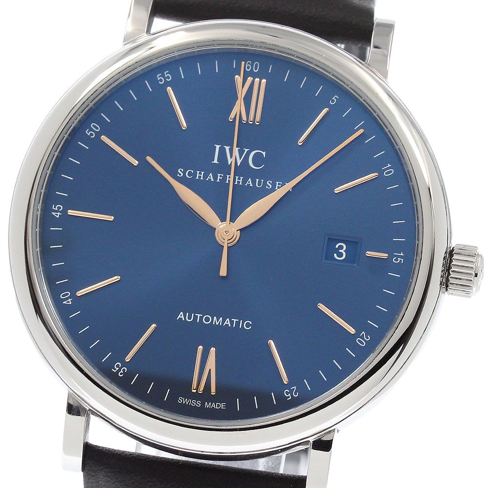 IWC IWC SCHAFFHAUSEN IW356523 ポートフィノ デイト 自動巻き メンズ 美品 箱・保証書付き_957691