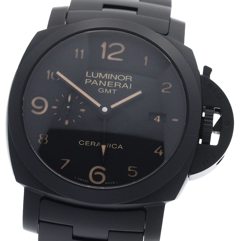 パネライ PANERAI PAM00438 ルミノール 1950 3デイズ GMT トゥットネロ 自動巻き メンズ 良品 箱・保証書付き_960000