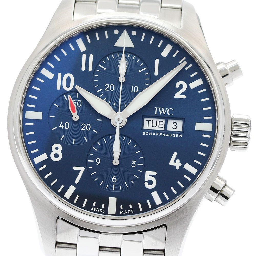 IWC IWC SCHAFFHAUSEN IW377717 パイロットウォッチ プティ プランス クロノグラフ 自動巻き メンズ 美品 保証書付き_957901