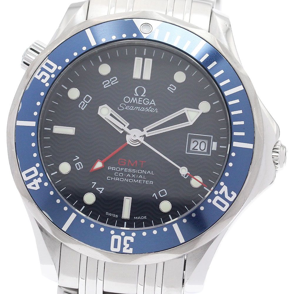 オメガ OMEGA 2535.80 シーマスター ダイバー 300 GMT コーアクシャル 自動巻き メンズ 保証書付き_905605