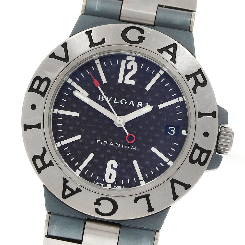 ブルガリ BVLGARI TI38TA ディアゴノ チタニウム デイト 自動巻き メンズ 箱・保証書付き_960566