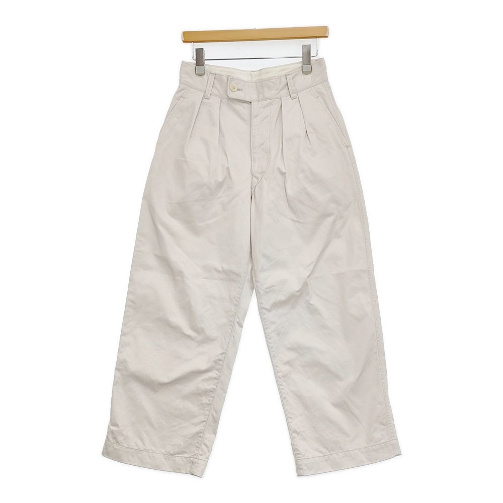 45R/45rpm 双糸チノのシャルロットバギー 白米 コットン サイズ1 定価41800円 チノパンツ 26SS オフホワイト レディース フォーティーファイブアールピーエム【中古】6-0505G♪