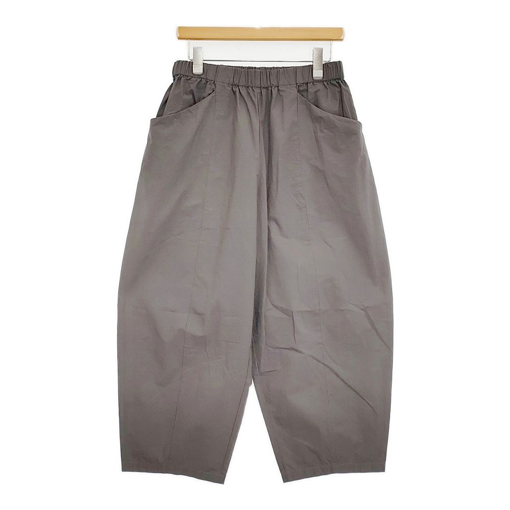 evam eva cotton cropped pants コットン 定価24200円 E261T130 サイズ2 イージークロップドパンツ 26SS blue gray グレー レディース エヴァムエヴァ【中古】6-0505G♪