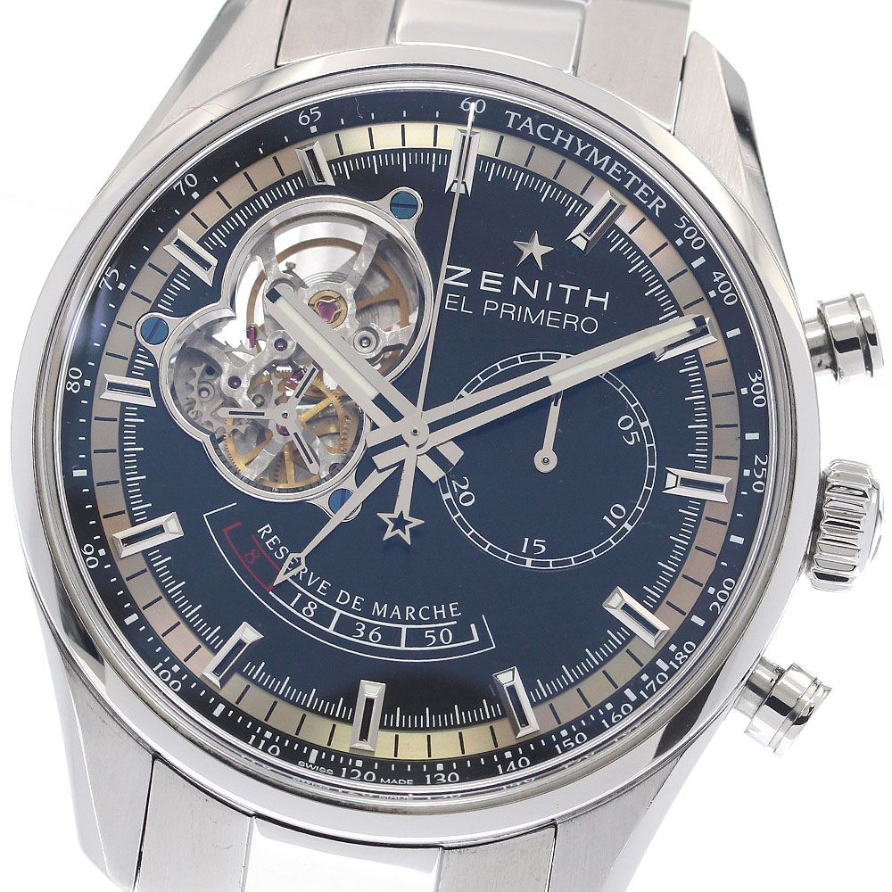 ゼニス ZENITH 03.2080.4021/21.M2040 エルプリメロ クロノマスター オープン パワーリザーブ 自動巻き メンズ 良品 保証書付き_949060