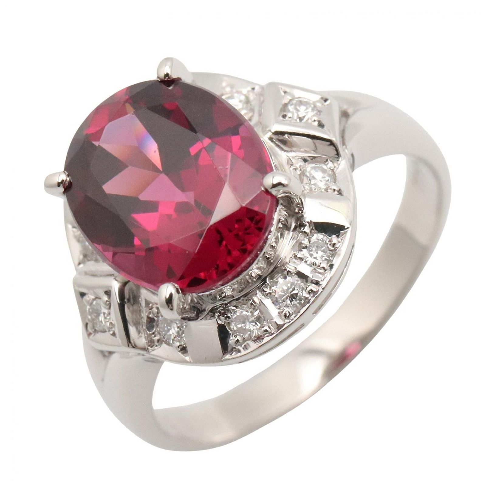 ジュエリー JEWELRY リング・指輪 ガーネット リング ｶﾞ-ﾈｯﾄ 6.2g #11 Pt900プラチナ ダイヤモンド ガ-ネット リング レディース Used A