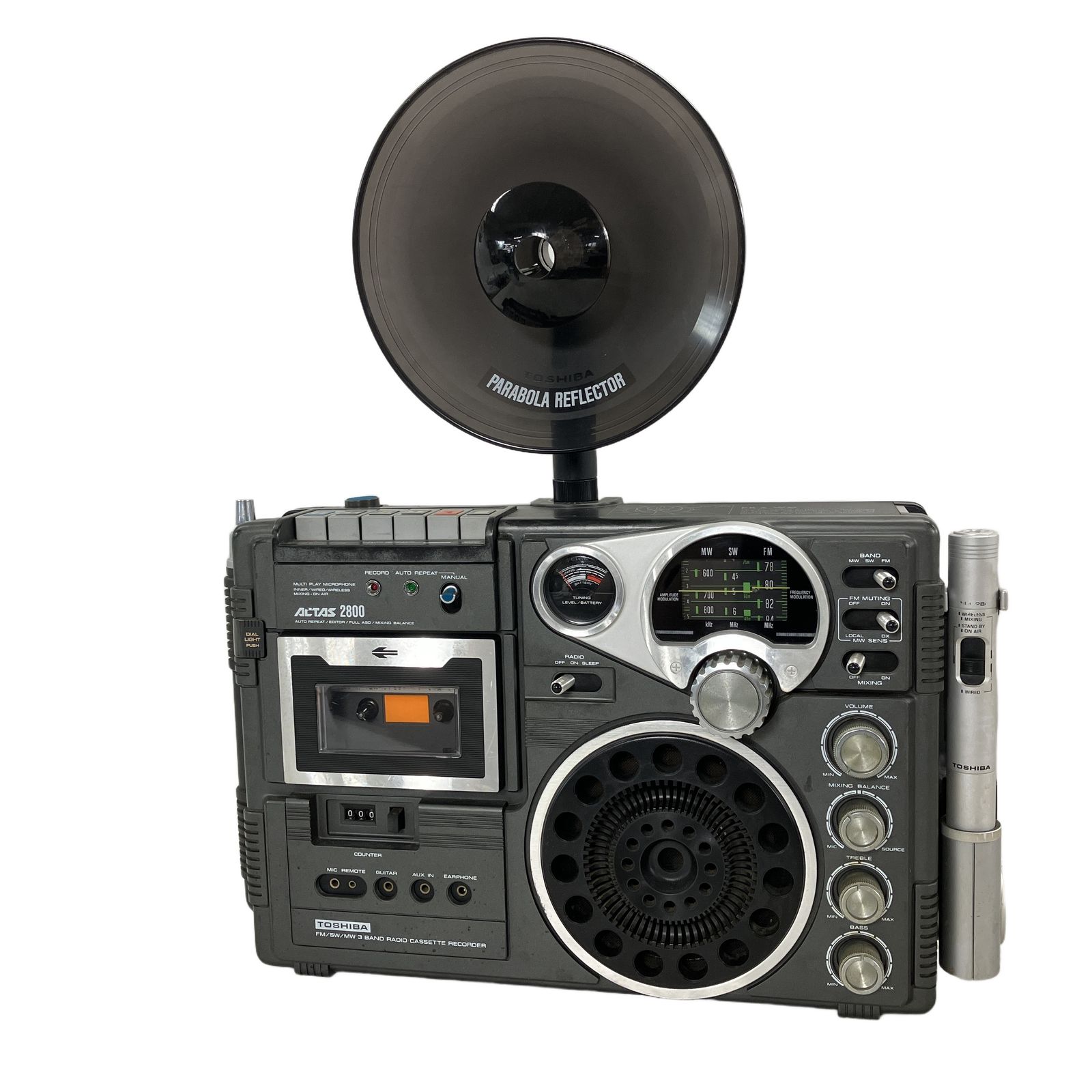 TOSHIBA RT-2800 ACTAS PARABOLA 東芝 アクタス パラボラ カセットテープレコーダー ラジカセ レトロ 音響機材 ジャンク W11248507