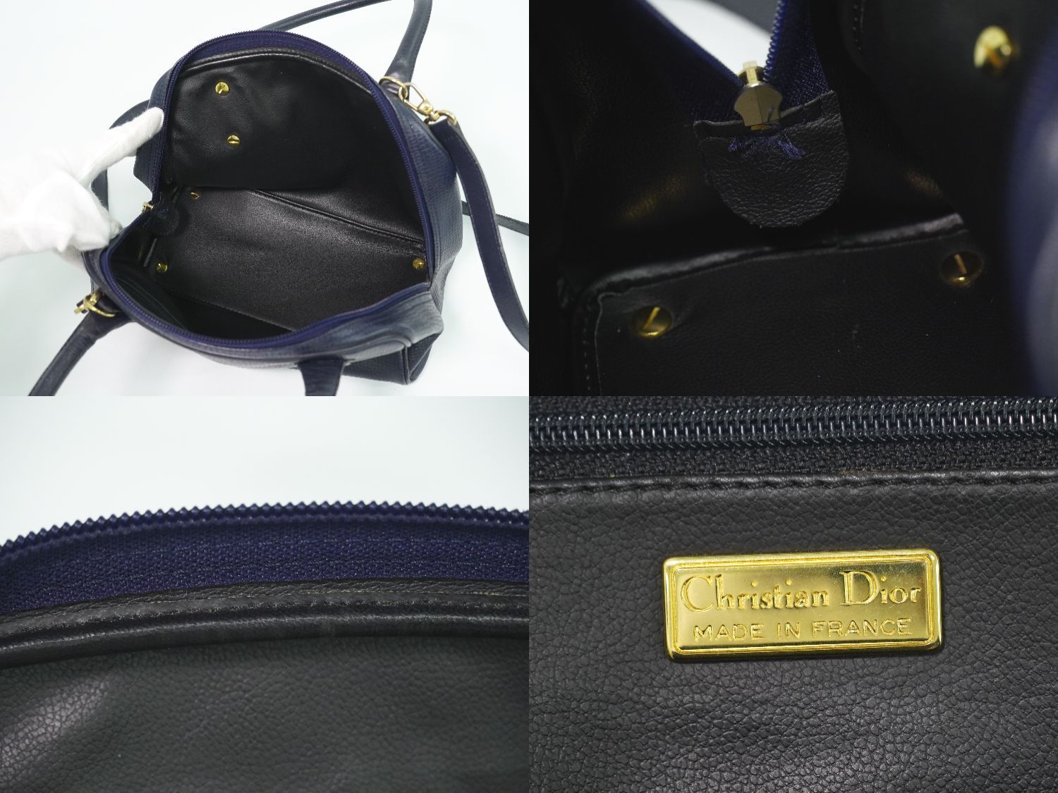 本物 クリスチャン ディオール Christian Dior レザー 2WAY ショルダー 