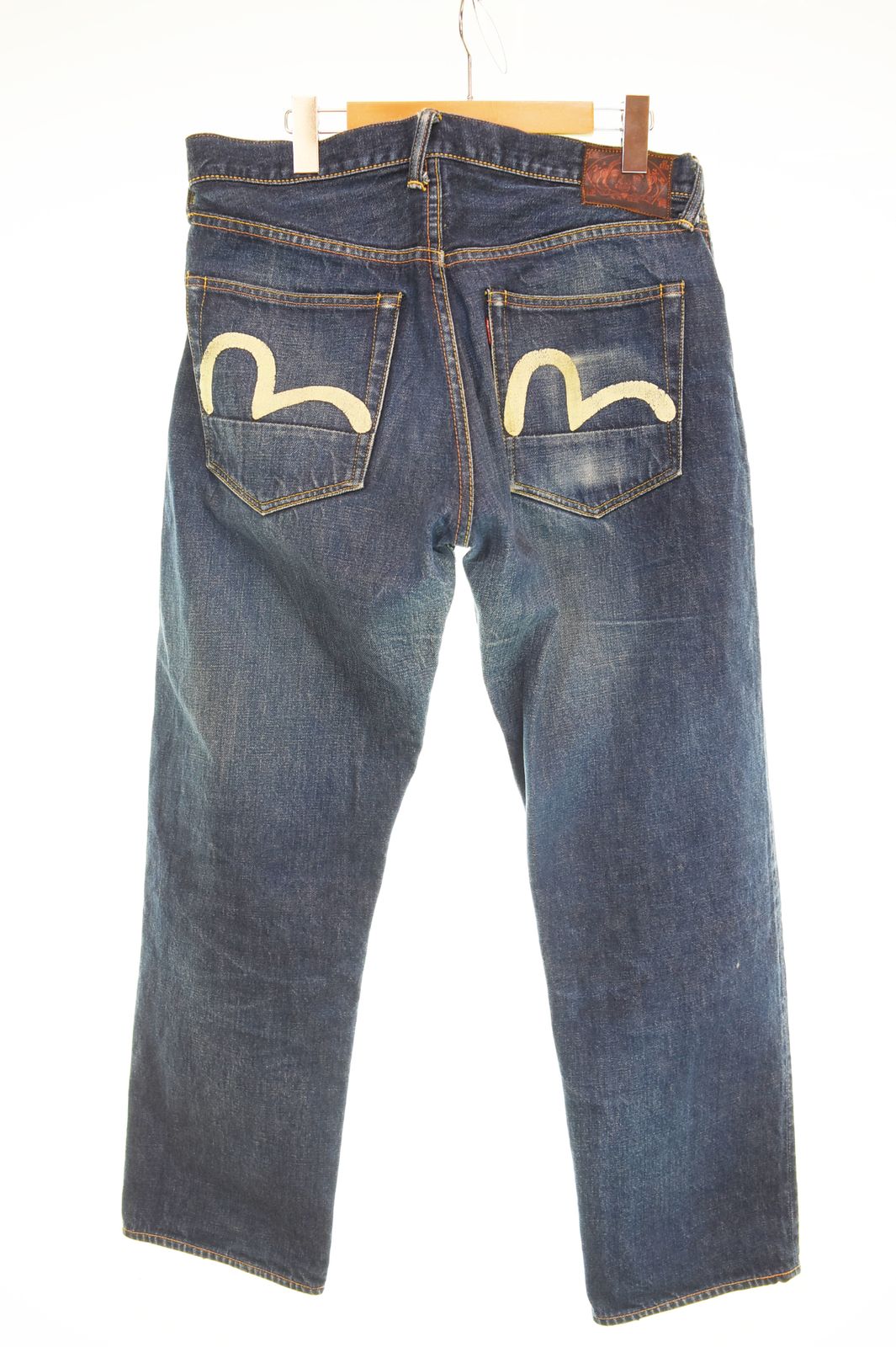 エヴィス EVISU 白カモメ ペイント デニムパンツ34×35 デニム ブルー 34 103MB-965