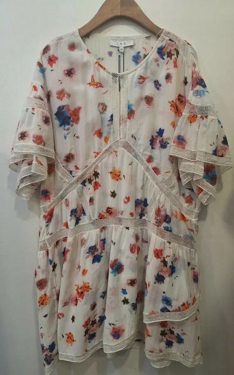 IRO フラワー プリント レース ONE PIECE 34 (新品)