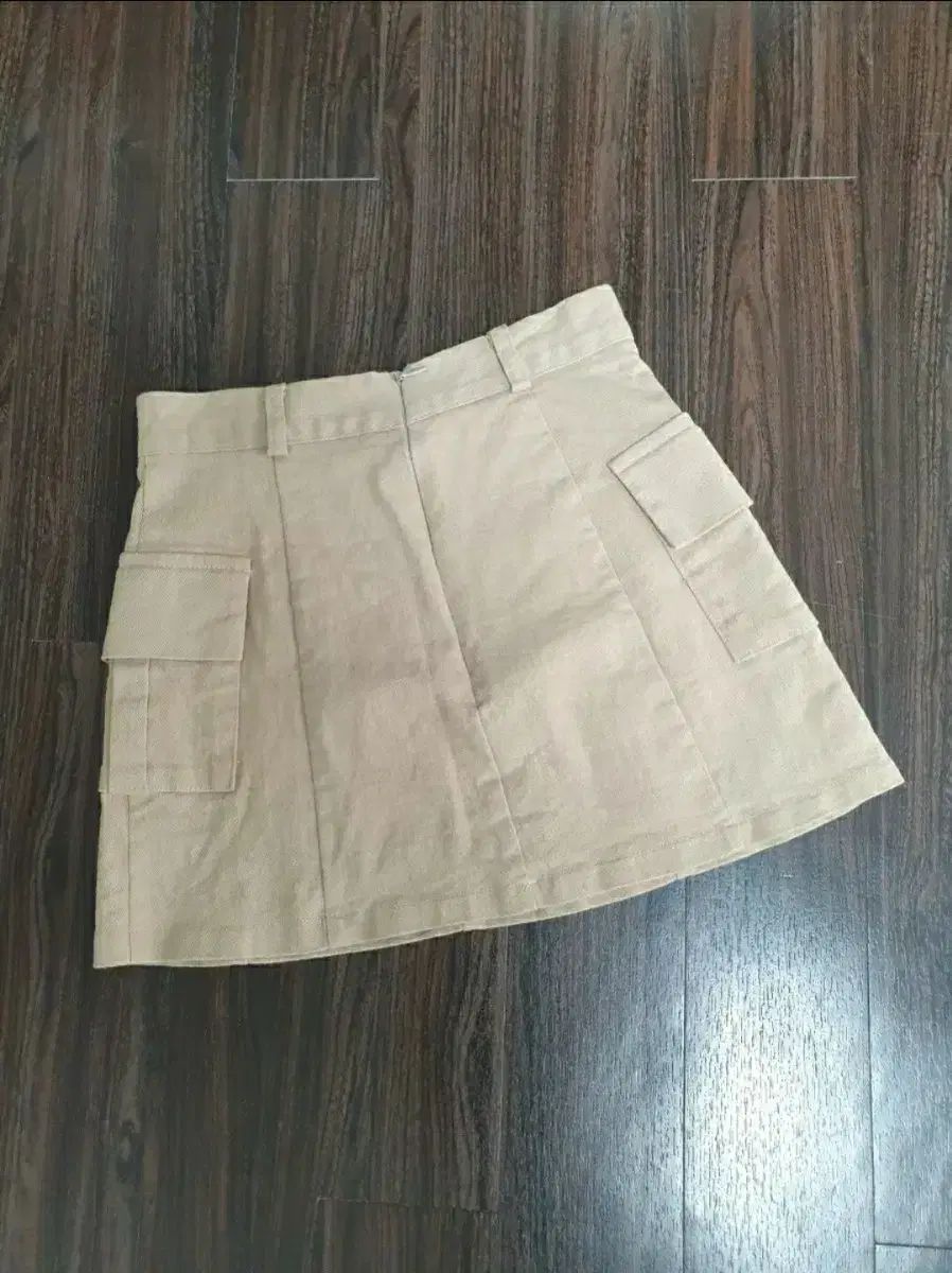 (新品) コットンベージュ カーゴミニスカート