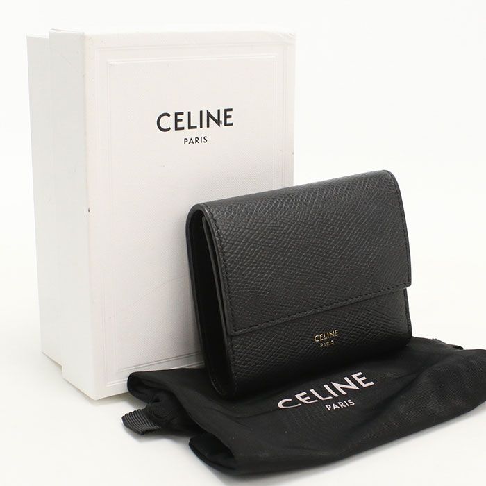CELINE セリーヌ スモールトリフォールド 10B573BEL.38NO 三つ折り財布 カーフ【中古】 レディース