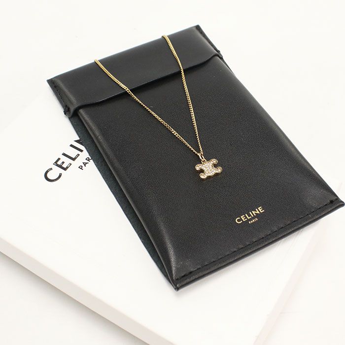 CELINE セリーヌ ラインストーン トリオンフ 460GB6BZI.35OR ネックレス メタル【中古】 レディース