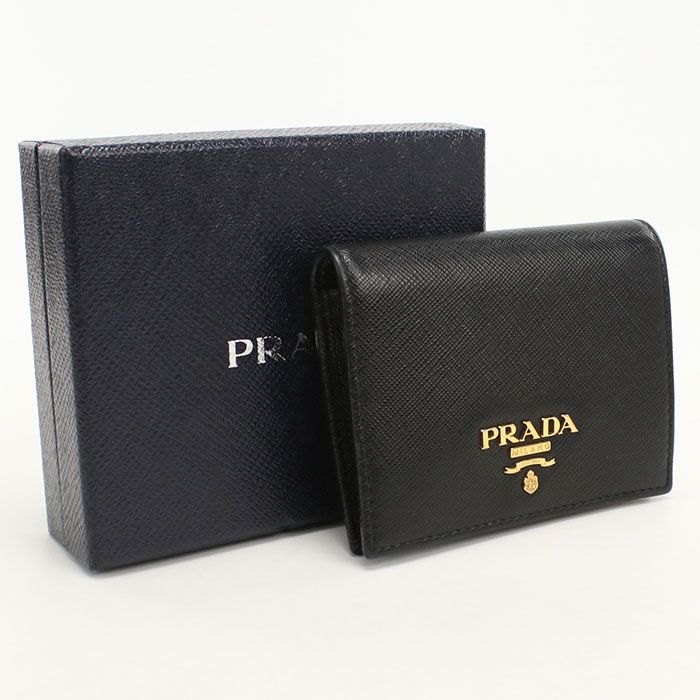 PRADA プラダ サフィアーノレザー 1MV204_QWA_F0002 二つ折り財布 レザー【中古】 レディース