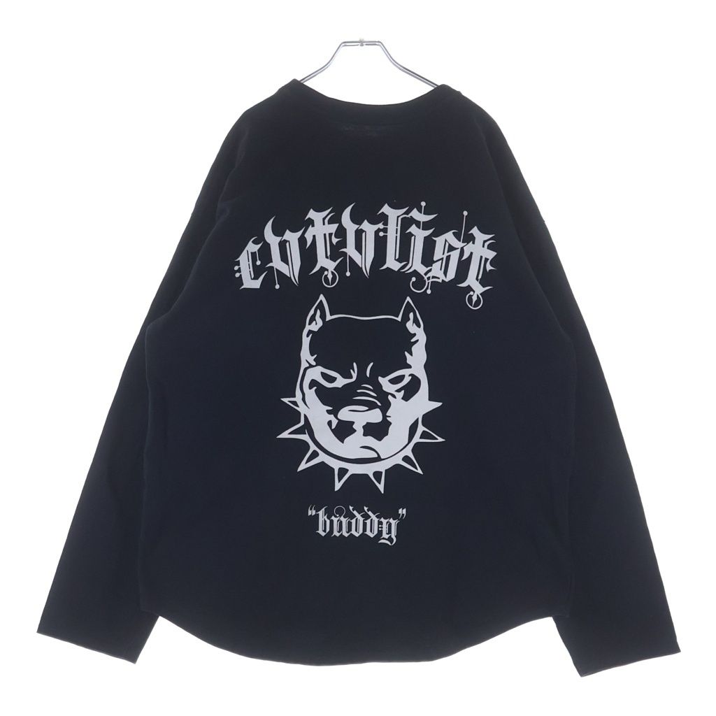 cvtvlist (カタリスト) No Fear 両面フロッキープリント クルーネック長袖Tシャツカットソー ブラック
