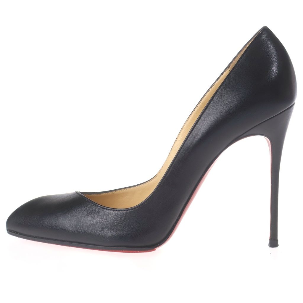 CHRISTIAN LOUBOUTIN (クリスチャンルブタン) レザー ヒール パンプス シューズ ブラック レディース