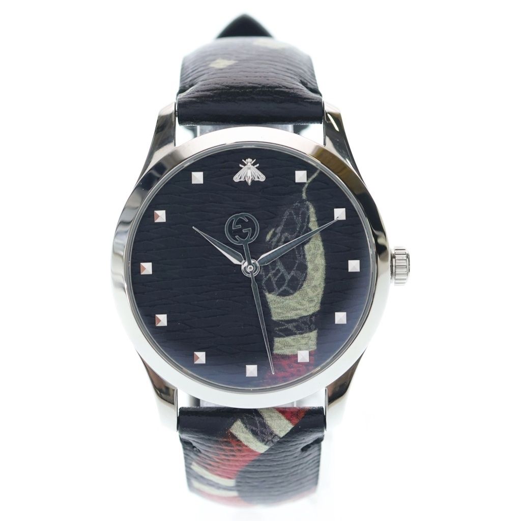 GUCCI (グッチ) Le March Des Merveilles ル・マルシェ・デ・メルヴェイユ スネークプリント クオーツ 腕時計 ウォッチ 1264007ブラック の商品写真