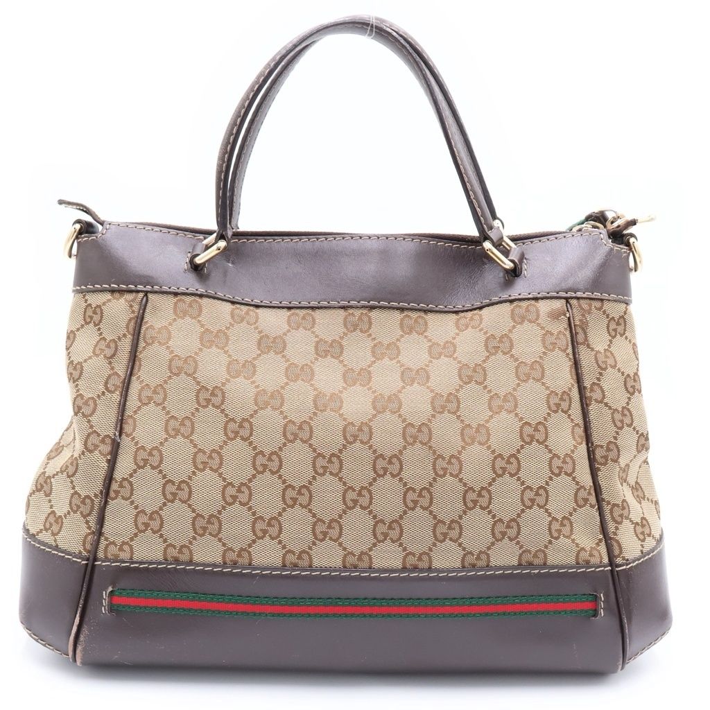 GUCCI (グッチ) GGキャンバス メイフェア レザー 2WAY ハンド GUCCI (グッチ) GGキャンバス メイフェア レザー 2WAY ハンド