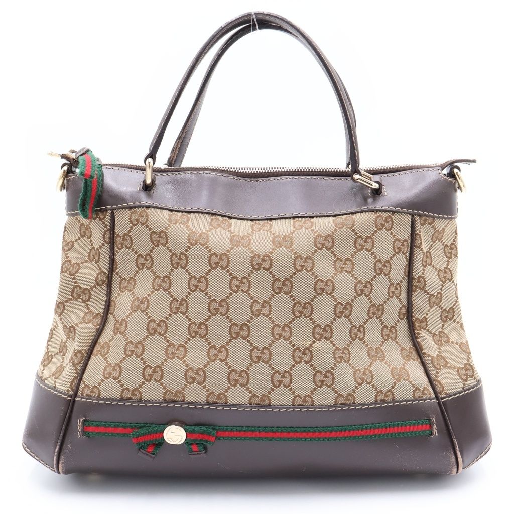 GUCCI (グッチ) GGキャンバス メイフェア レザー 2WAY ハンド
