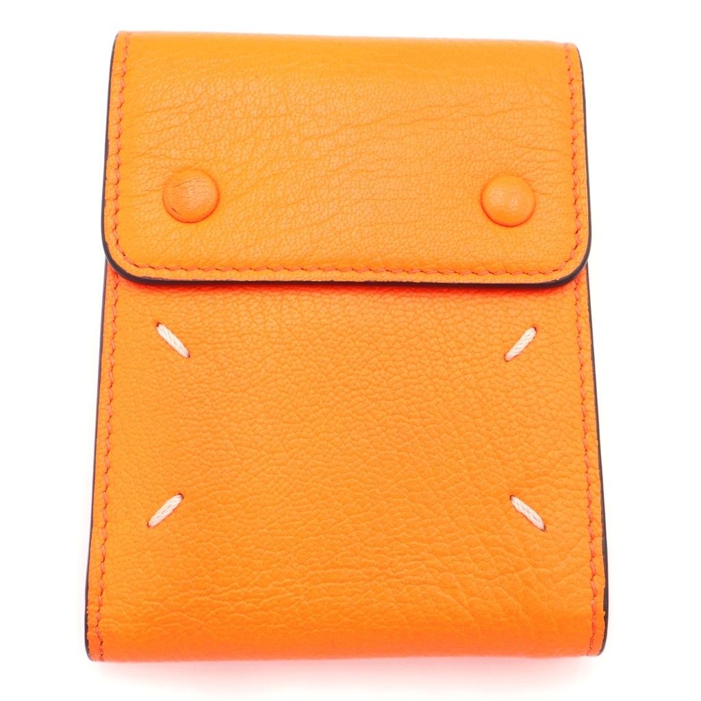Maison Margiela (メゾンマルジェラ) BIFOLD WALLET 二つ折り財布 4ステッチ ミニ財布 小銭入れ オレンジ SA1UI0014