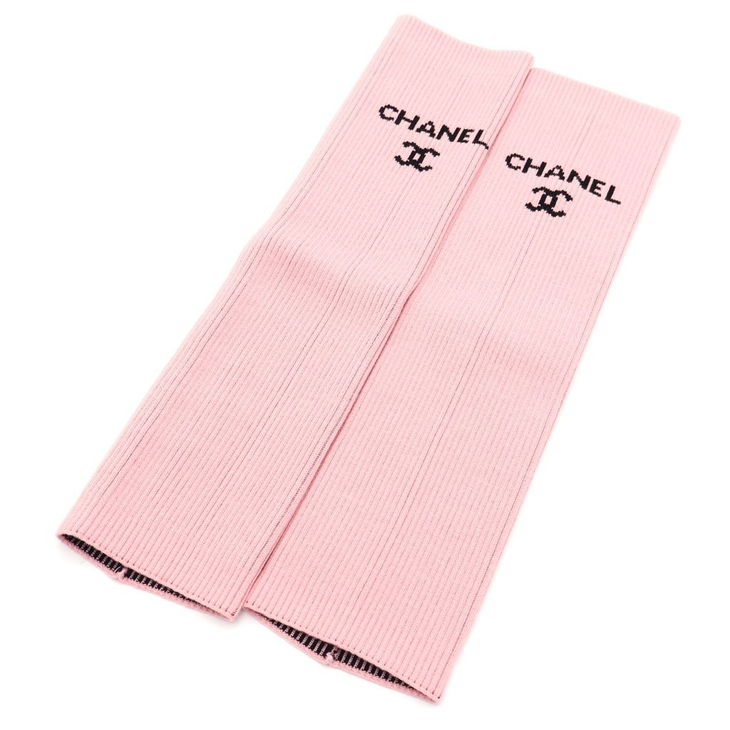 CHANEL (シャネル) レッグウォーマー ココマーク ロゴ ピンク