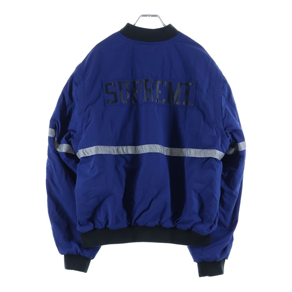 SUPREME (シュプリーム) 26SS Zip-Off Sleeve Reflective Stripe Jacket ジップオフ スリーブ リフレクティブ ストライプ ジャケット ブルー