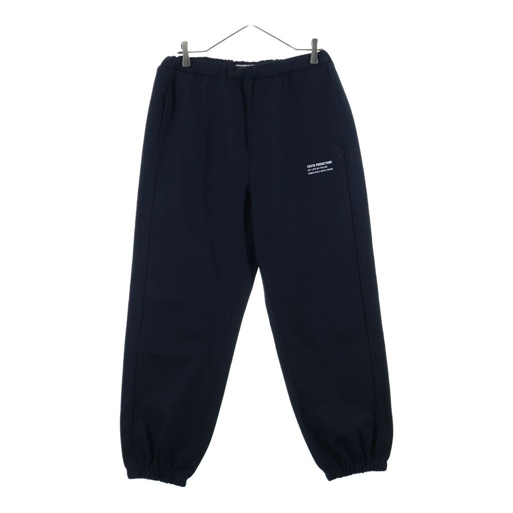 COOTIE PRODUCTIONS (クーティー プロダクションズ) Wool Saxony Track Pants ウール トラックパンツ ドローコード イージーパンツ フロントロゴ ブラック