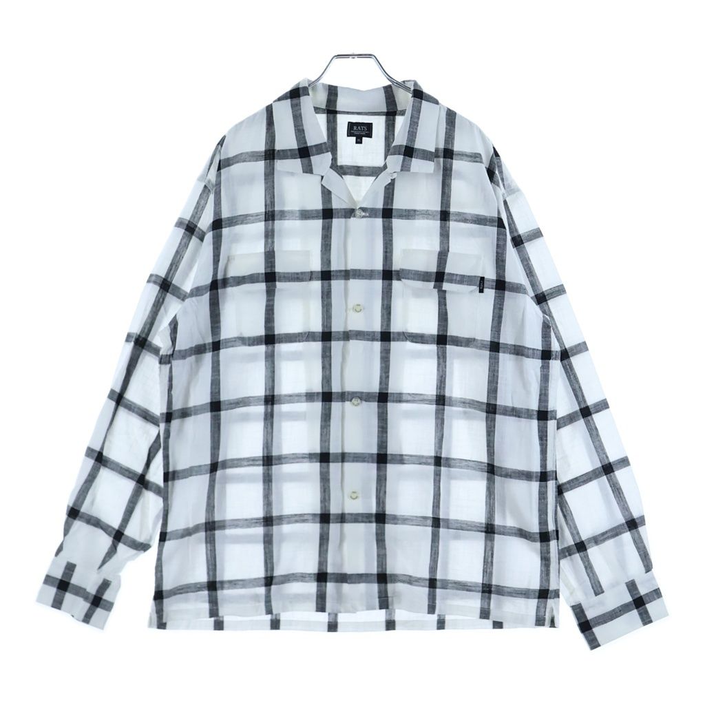 RATS (ラッツ) WIND PEN CHECK SHIRT 長袖 チェックシャツ ホワイト 25RS-0408