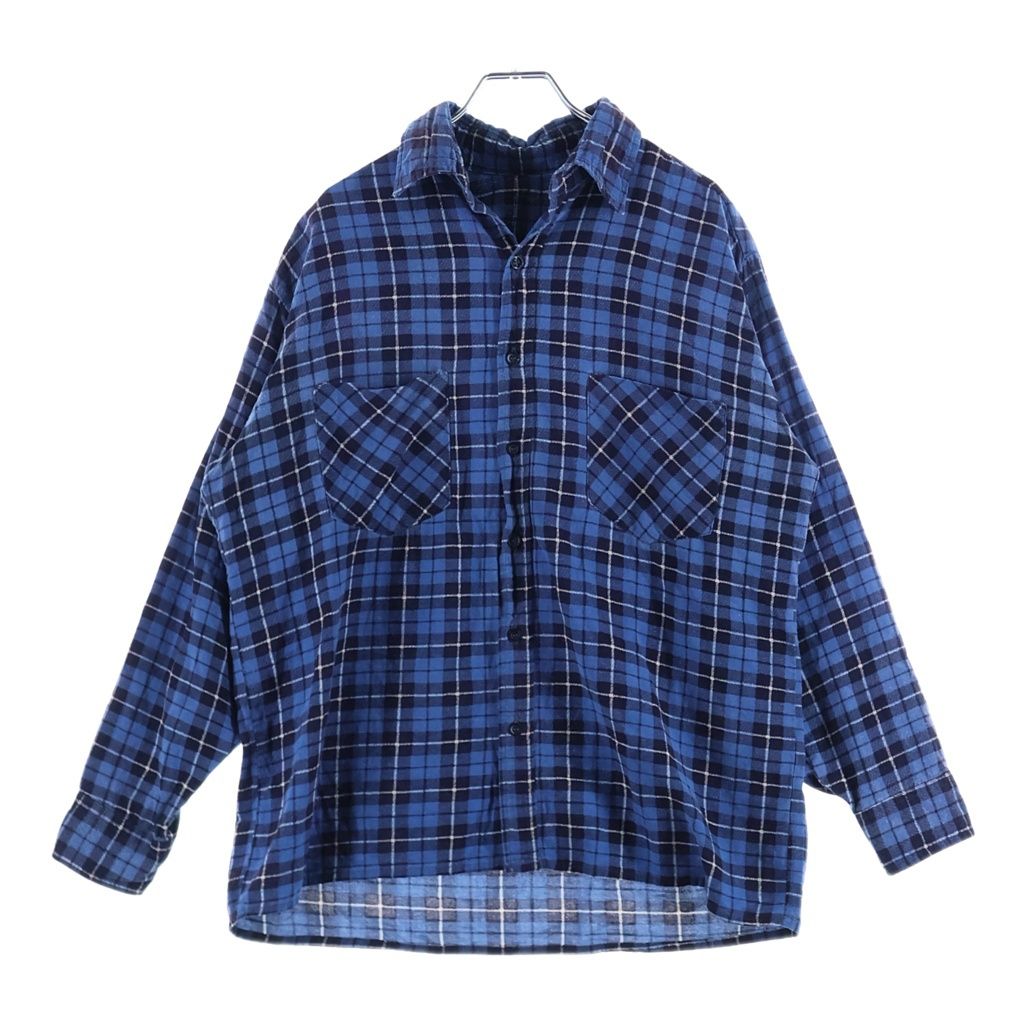 VINTAGE (ヴィンテージ) 60-70S FLANNEL L/S CHECK SHIRT フランネル チェック 長袖シャツ ブルー/ブラック/ホワイト
