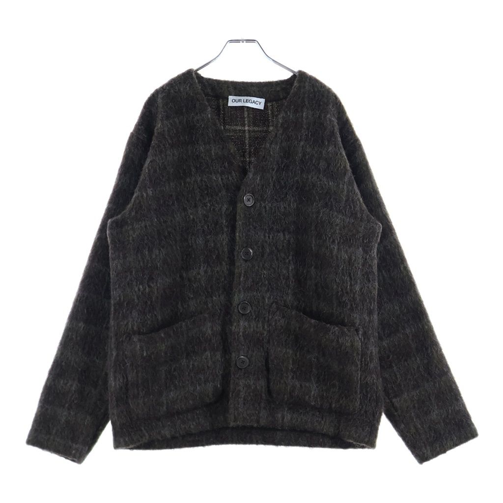 OUR LEGACY (アワーレガシー) 25AW Cardigan チェック ドルフ ヘイリー ウールモヘアニット カーディガン ブラウン M4256CD