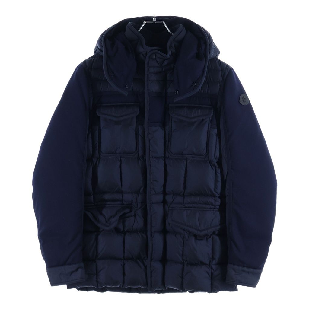 MONCLER (モンクレール) JACOB GIUBBOTTO D20914139585 53227 ロゴワッペン 切り替えダウンジャケット ネイビー
