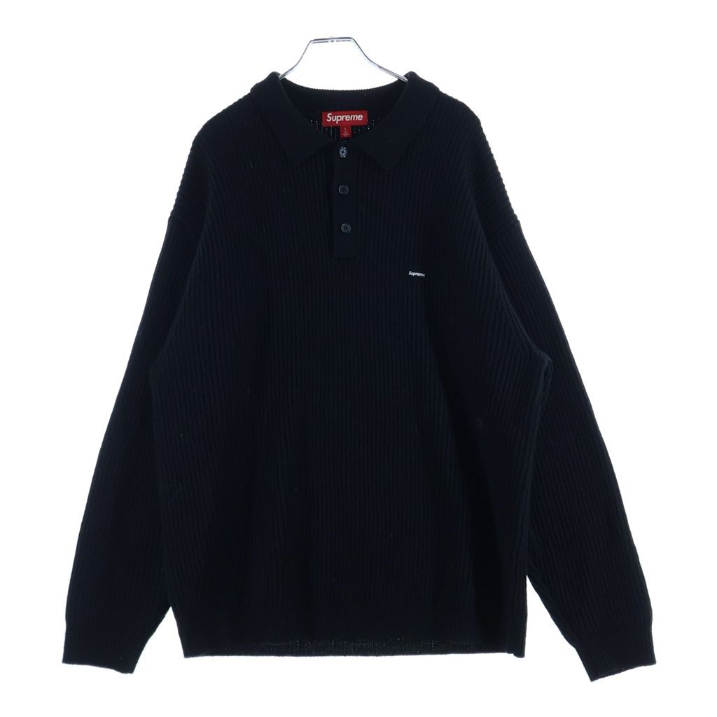 (シュプリーム) SUPREME ブラック　s polo knit 【新品未使用品】Supreme 25AW スモール Sweater Polo Logo Box Small トップス