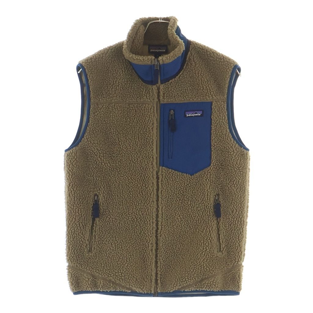 PATAGONIA (パタゴニア) 17AW クラシック レトロX ボアフリース ジップアップ ベスト ベージュ/ブルー STY23048FA17