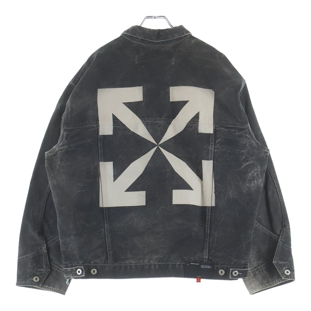OFF-WHITE (オフホワイト) 20SS アロープリントデニムジャケット ブラック OMYE051S20E55025