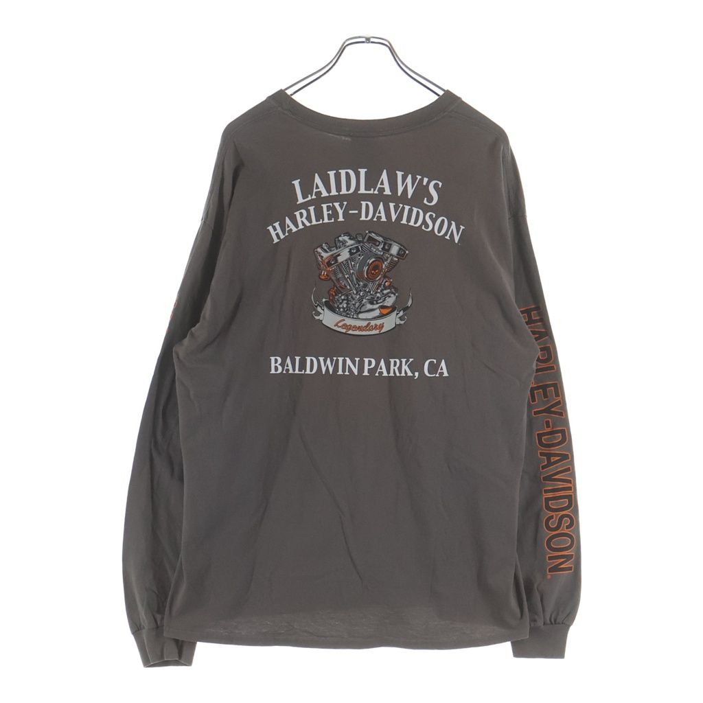 HARLEY DAVIDSON (ハーレーダビッドソン) BAR & SHIELD L/S TEE バーアンドシールド 袖ロゴプリント ロングスリーブ長袖Tシャツ ブラウン 9,191円