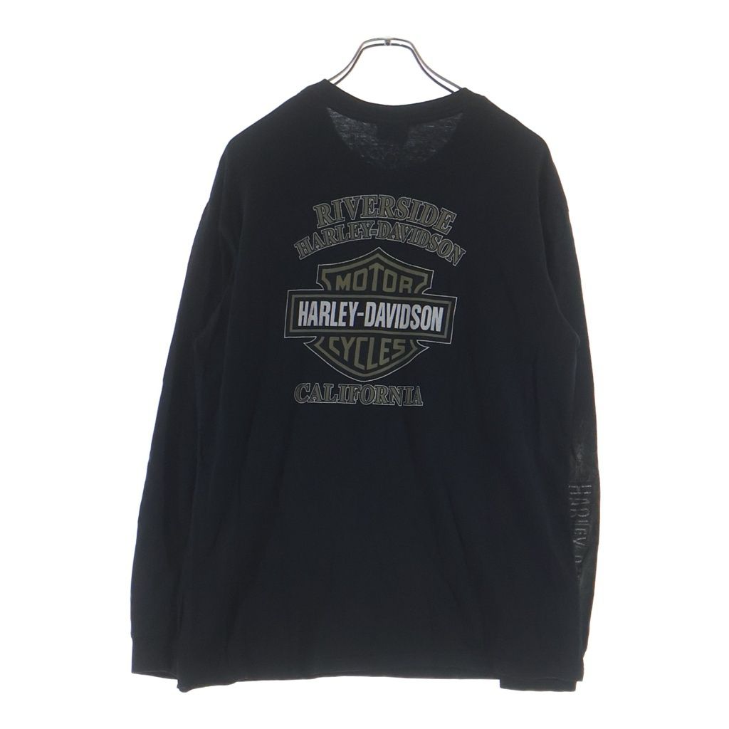 HARLEY DAVIDSON (ハーレーダビッドソン) BAR & SHIELD POCKET L/S TEE バーアンドシールド ロングスリーブ長袖ポケットTシャツ ブラック