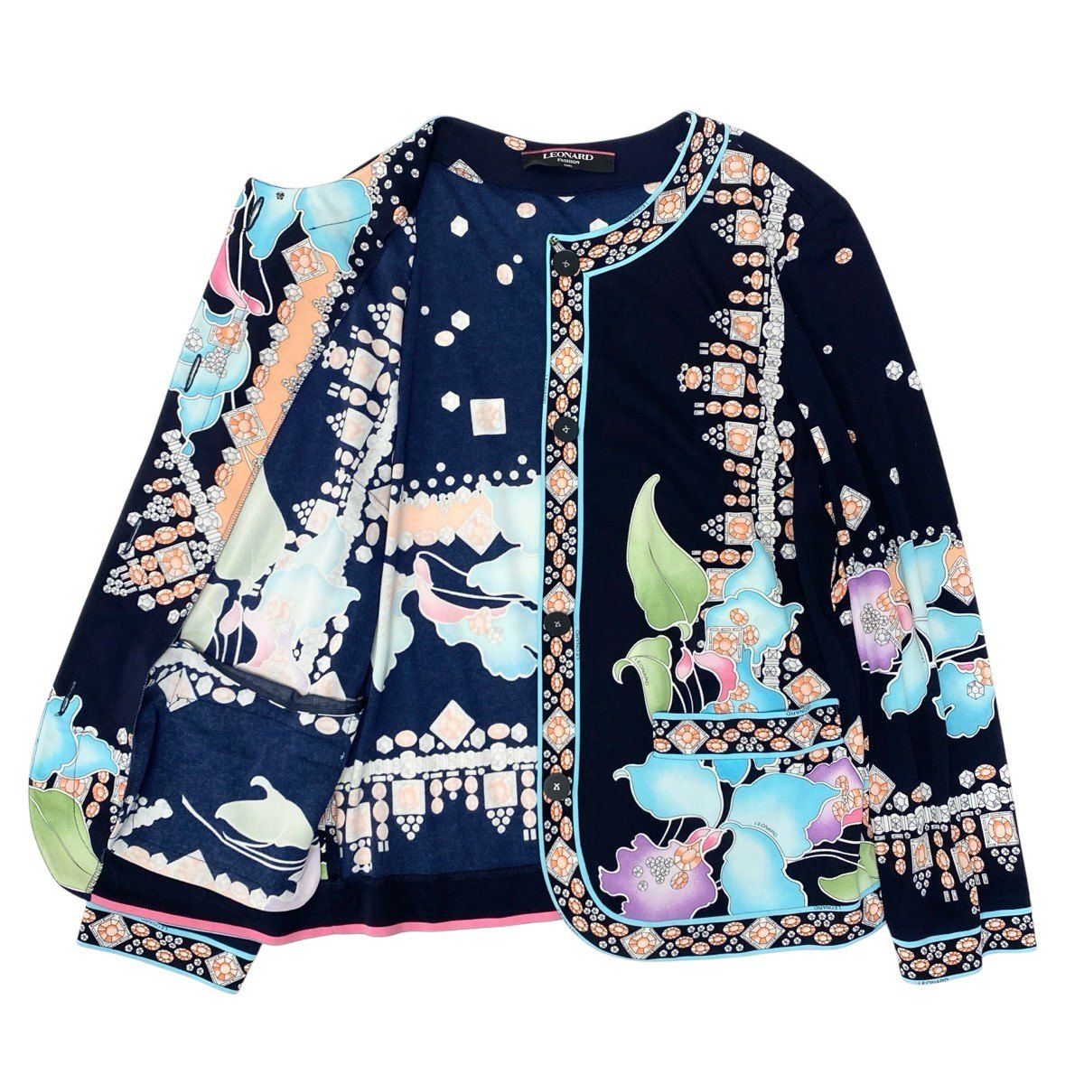 61e19 【美品】 LEONARD FASHION レオナール ロングスリーブ