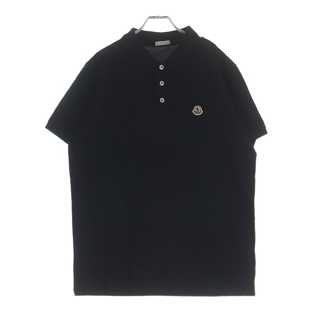 MONCLER (モンクレール) SHORT SLEEVED POLO SHIRT E10918340800 ポロシャツ ロゴワッペン カットソー ブラック