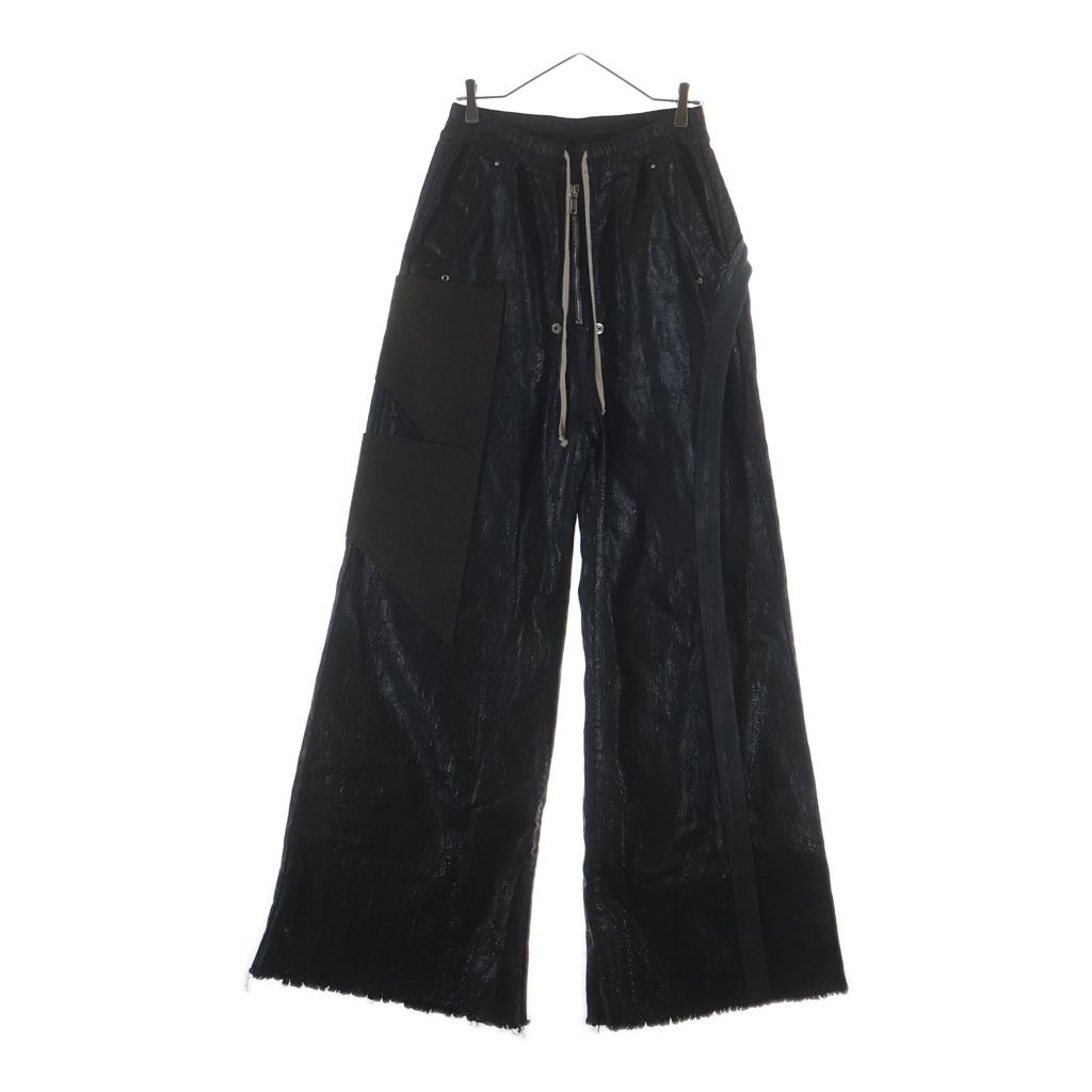 Rick Owens (リックオウエンス) 24AW WIDE BELA PANTS コーティングワイドベラパンツ ブラック RR02D6307