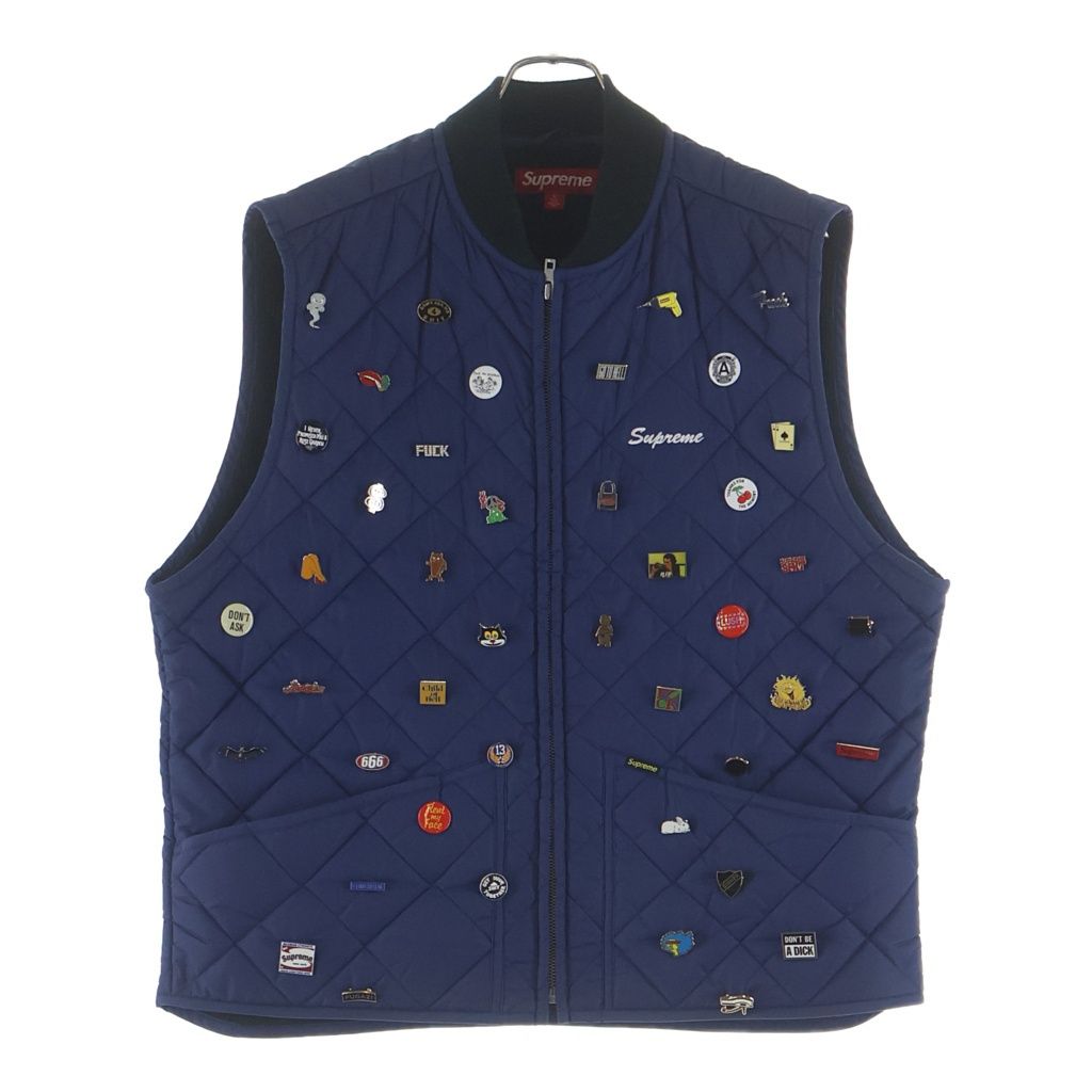 SUPREME (シュプリーム) 23AW Pins Quilted Work Vest ピンズ キルテッド ワークベスト ブルー