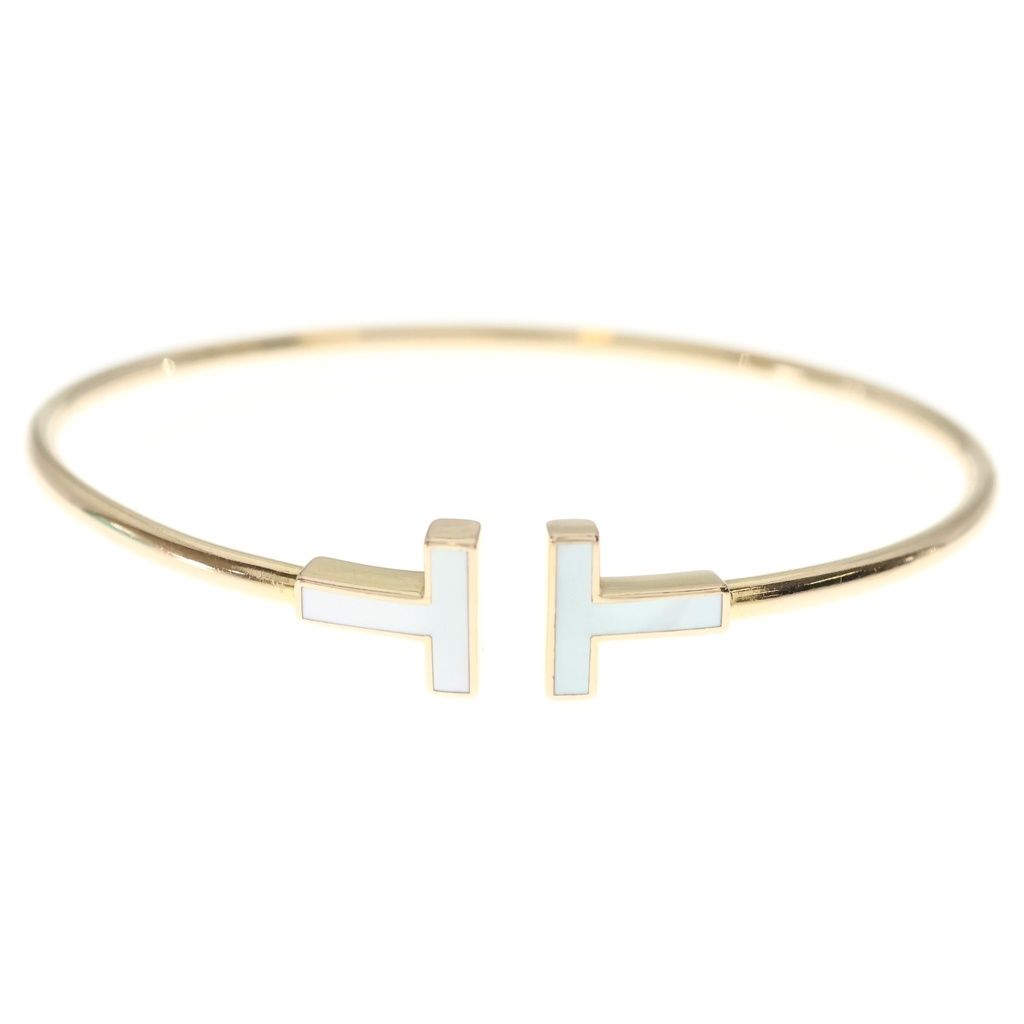 TIFFANY & Co. (ティファニー) Tワイヤー シェル バングル ブレスレット ピンクゴールド Au750 7.6g