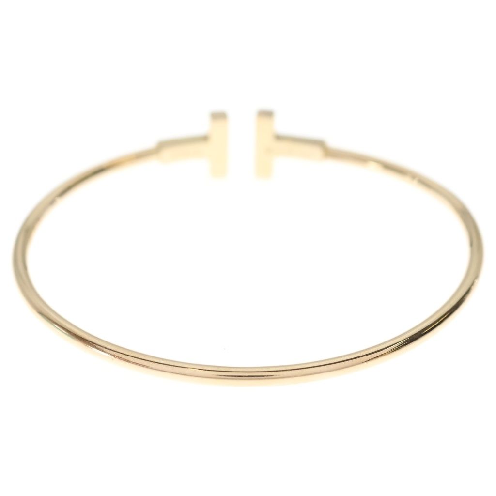 TIFFANY & Co. (ティファニー) Tワイヤー シェル バングル ブレスレット ピンクゴールド Au750 7.6g