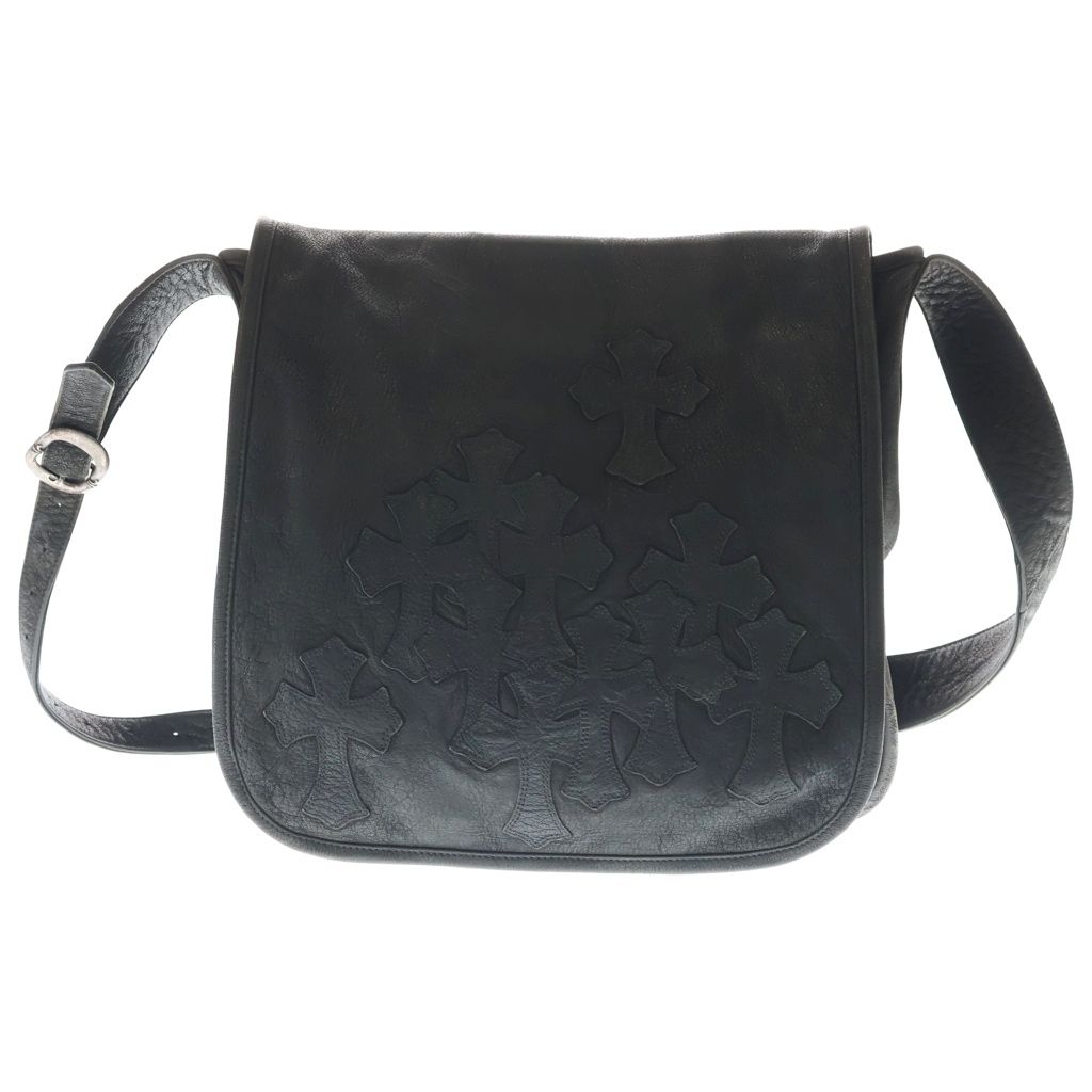 CHROME HEARTS (クロムハーツ) BAG-MAIL メールバッグ セメタリークロスパッチ ショルダーバッグ ブラック 600,600円