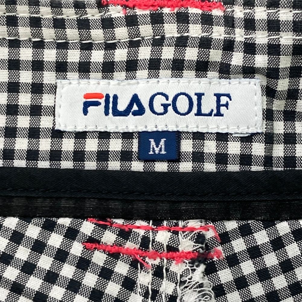 サイズ：M FILA GOLF フィラゴルフ ハーフパンツ チェック柄 ブラック