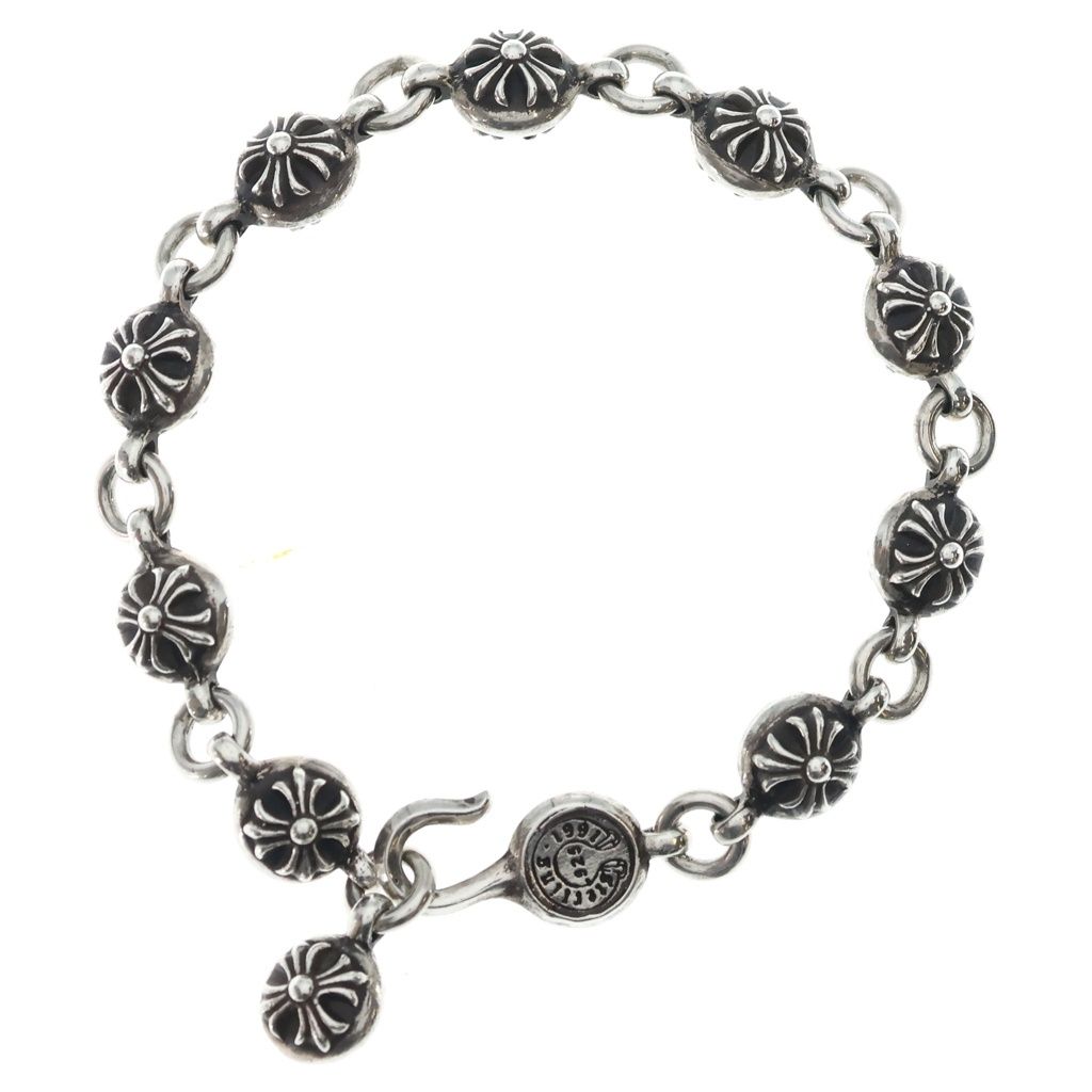 CHROME HEARTS (クロムハーツ) NO2 BALL #2クロスボールブレスレット シルバー BCA176