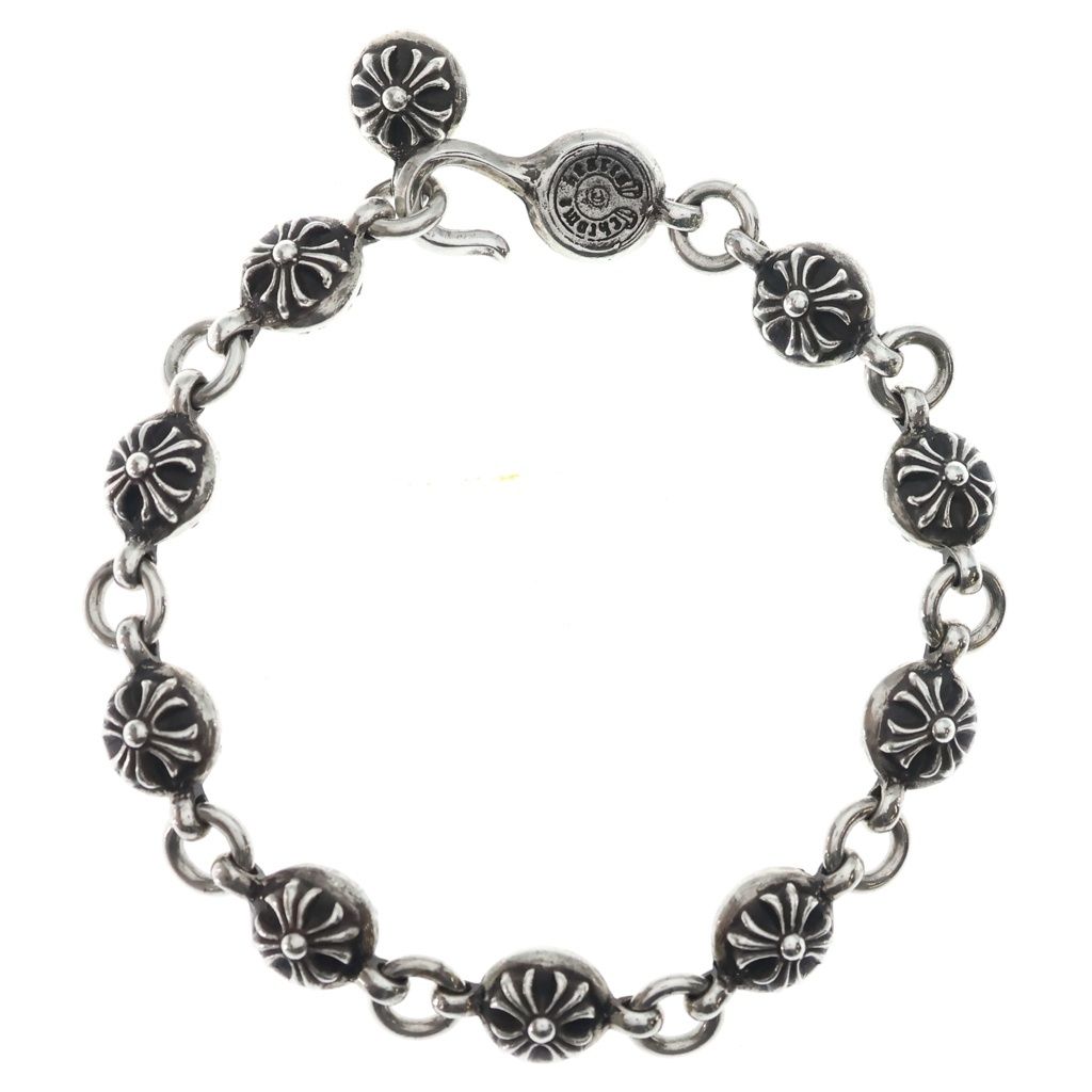 CHROME HEARTS (クロムハーツ) NO2 BALL #2クロスボールブレスレット シルバー BCA176