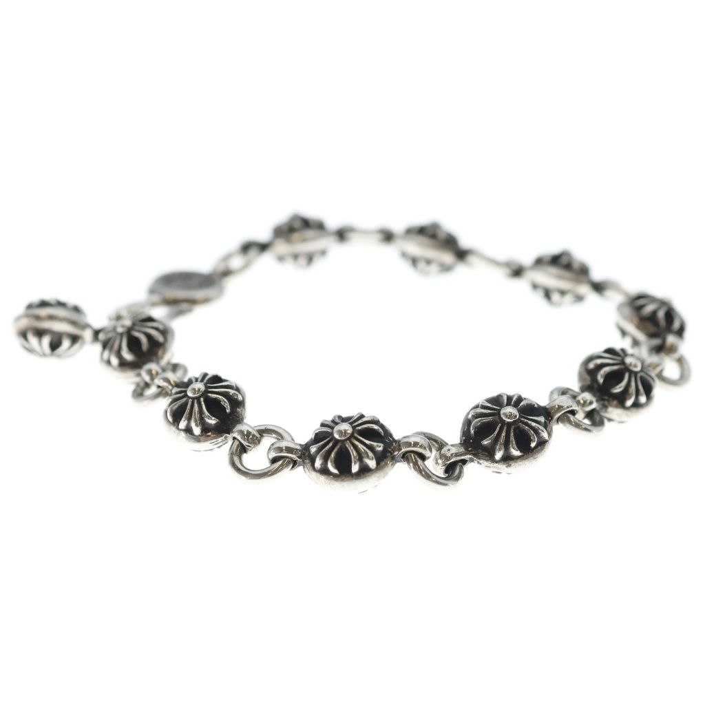 CHROME HEARTS (クロムハーツ) NO2 BALL #2クロスボールブレスレット シルバー BCA176