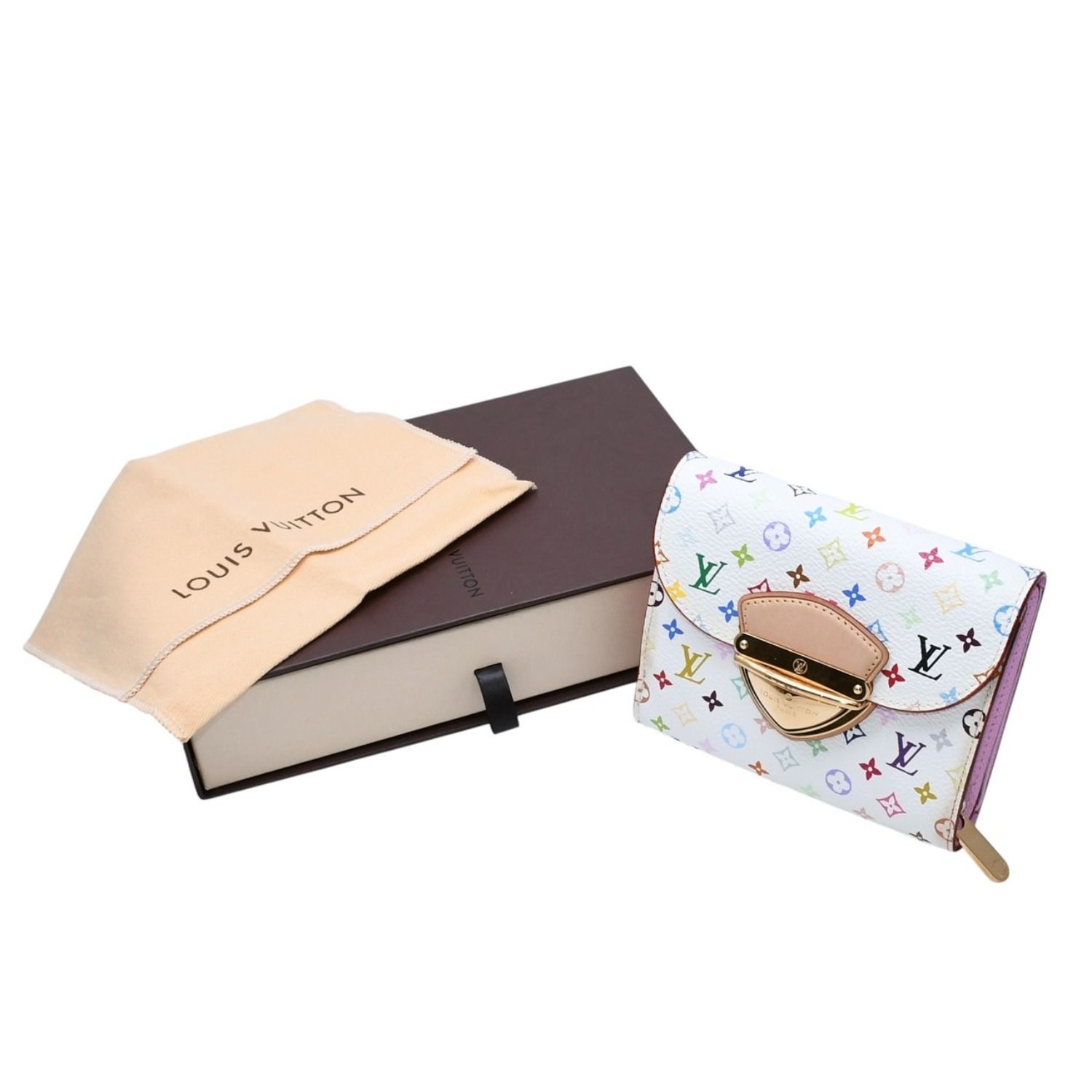 LOUISVUITTON ルイヴィトン ポルトフォイユ M58081 コアラ 三つ折り財布 モノグラム マルチカラー ホワイト 美品 中古 4a002572